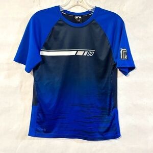 Russell Athletic Training Blue Black Workout Top T Shirt Tee